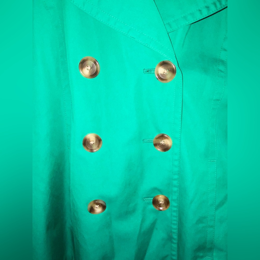 Michael Kors emerald green Trench Coat with Belted Cuffs - Picture 3 of 10